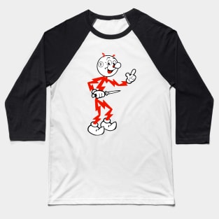 Remember Kids Electricity Will Kill You - Reddy Kilowatt Baseball T-Shirt